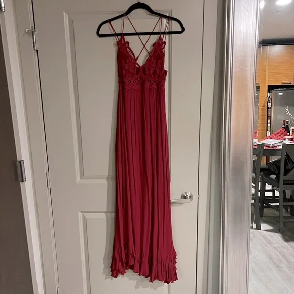 Free People | Dresses | Free People Adella Maxi Dress Dark Red Small |  Poshmark